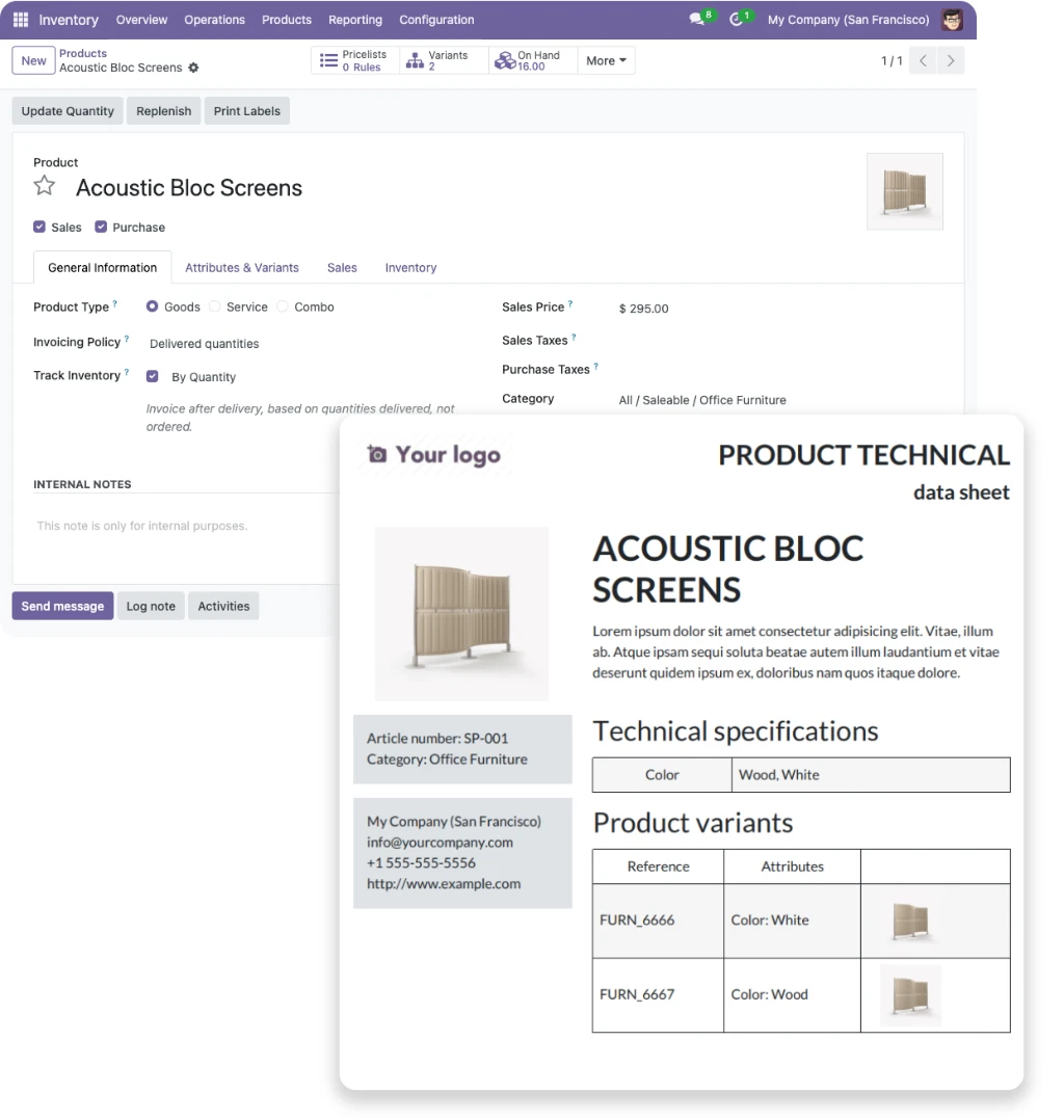 Representación de imprimir un producto a PDF
