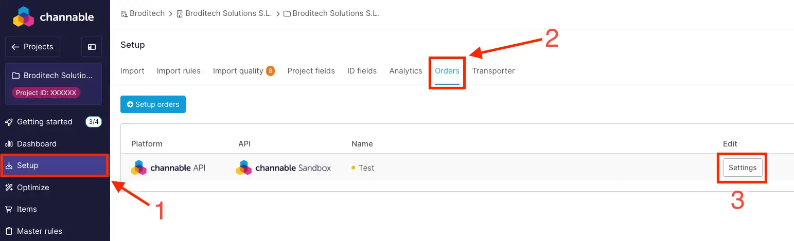 Acceder a la configuración de un mercado en Channable