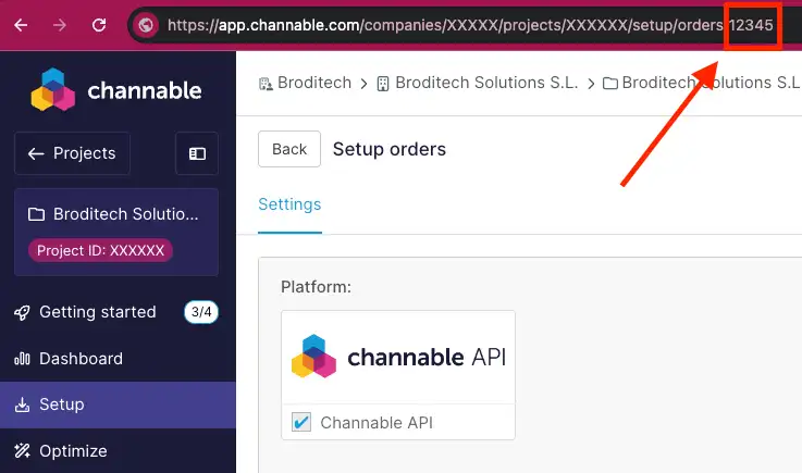 Obtener identificador de mercado de Channable