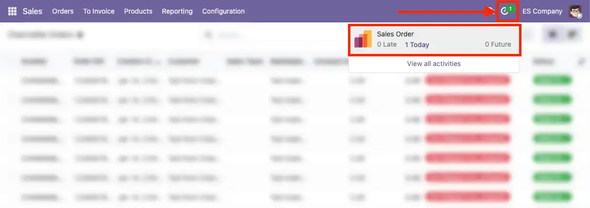 Botón para ver las actividades de un usuario