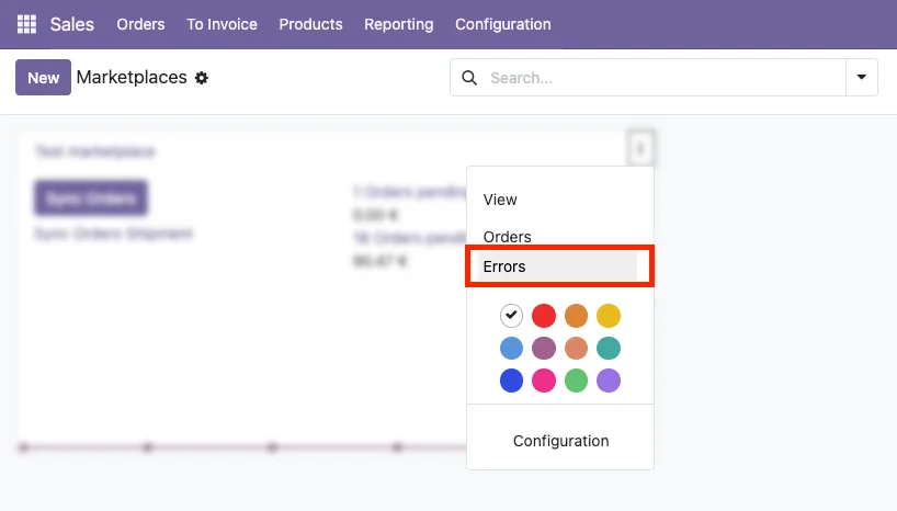 Botón para ver todos los errores de los pedidos de un mercado