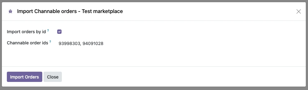 Formulario para importar pedido de Channable con identificador